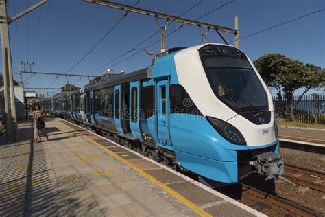 Passenger Train Standing At Station Editorial Photo Image Of Blue