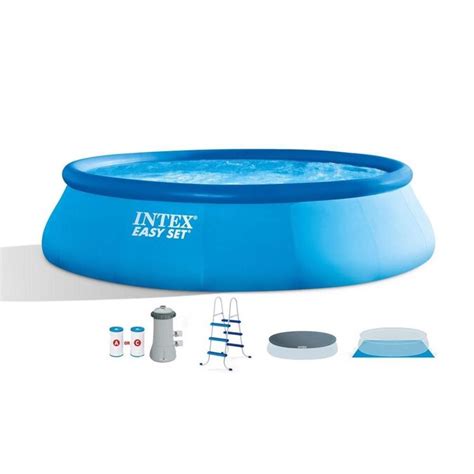 Intex Inflatable Easy Set 15 Ft X 15 Ft X 42 In Round Above Ground Pool