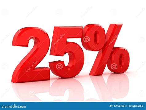 25 Percent Off Discount 25 3d Illustration On White Background Stock Illustration