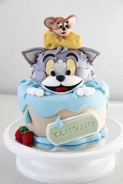 Personalized tom and jerry centerpiece | etsy. How to make Birthday Cake design for your Childs ...