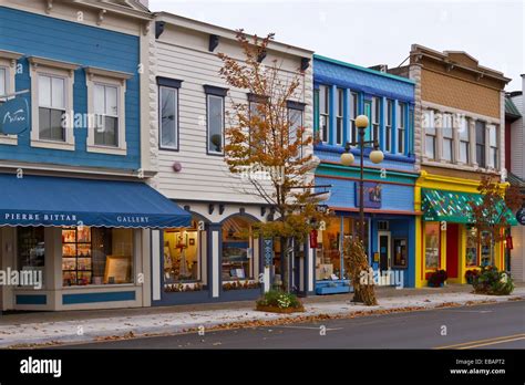 The Mainstreet Shops And Stores In Downtown Harbor Springs Michigan Stock Photo Alamy