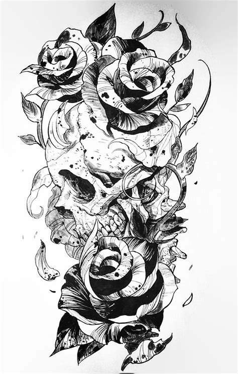 Skull And Roses Tatuajes Rosas Y Calaveras Calaveras Y Rosas