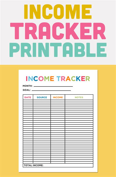 Income Tracker Printable Beautiful Dawn Designs