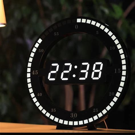 Mute Luminous Digital Electronic Wall Clock Led Simple Night Glow Round