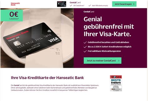 Eine reiserücktrittsversicherung ist im zuge der inklusivleistungen ebenfalls mit der kreditkarte verfügbar. Hanseatic Bank GenialCard Kreditkarte » Testbericht und ...