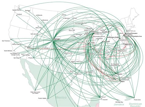 Frontier Airlines December 2014 Route Map