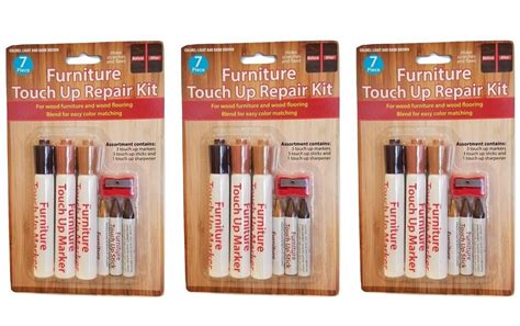 Handy Housewares 7 Piece Wood Touch Up Repair Kit For Wood Furniture And Flooring 3 Markers 3