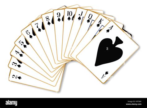 The Playing Card In The Suit Of Spades On A White Background Stock