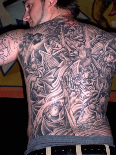 Back Tattoo Angel And Devil Viraltattoo