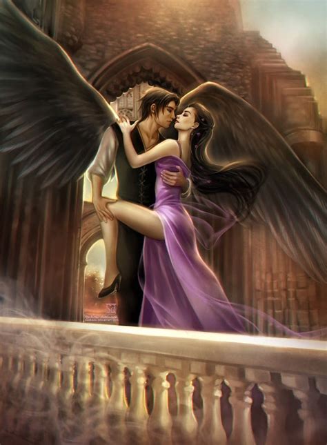 dance with the angel by daekazu on deviantart dark fantasy art fantasy couples angel lovers