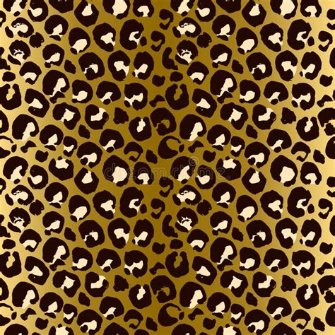 Seamless Gold Leopard Print Vector Pattern Texture Background Stock