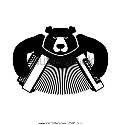 Russia Logo Bear Accordion Russian Folk Stock Vector Royalty Free