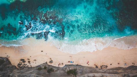 Download 1920x1080 wallpaper exotic beach, blue-green sea, aerial view ...