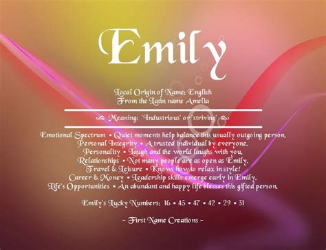 Emily Meaning Of My Name Random Business Name