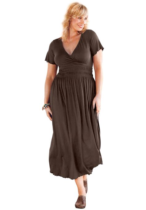 Dress With Surplice Empire Waist By Ellos® Plus Size Dresses Fashion