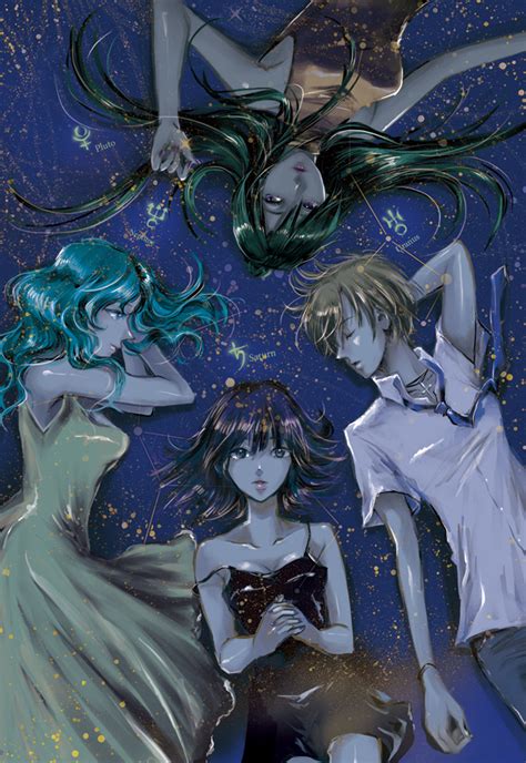 Tomoe Hotaru Ten Ou Haruka Kaiou Michiru And Meiou Setsuna Bishoujo Senshi Sailor Moon