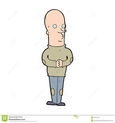 Cartoon Funny Bald Man Stock Photography Image 37015792