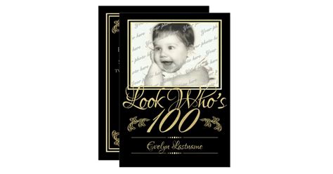 100th Birthday with Photo Invitation | Zazzle.com