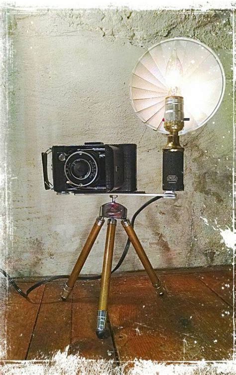 Industrial Upcycled Kodak Camera Table Or Floor Lamp With Etsy Camera Lamp Upcycled