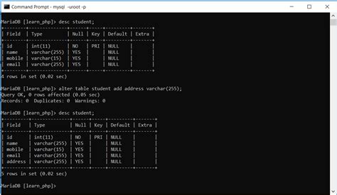 Mysql Alter Table Add Column In Mysql Table Mysql Alter Commands