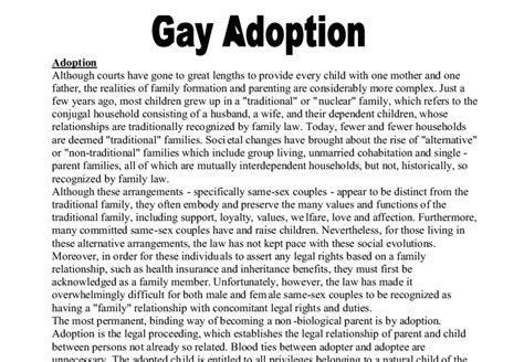 Anti Gay Adoption Essays Au