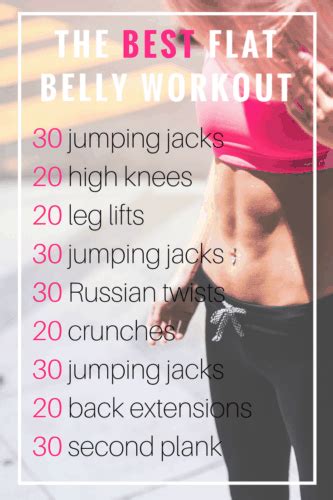 Flat Stomach Workout Calendar