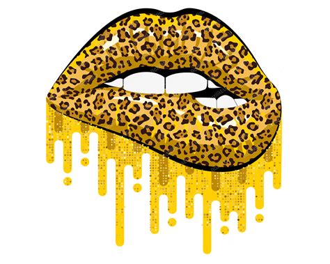 Drip Lips Png Leopard Png Leopard Sublimation Design Lips Png Digital