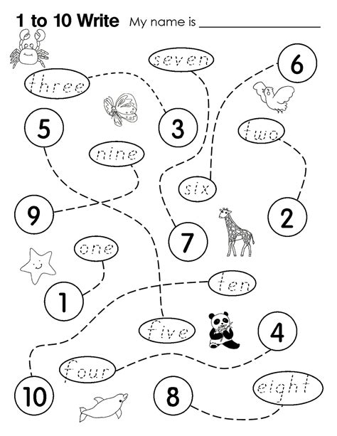 Numbers 1-10 Worksheets Pdf Toddler