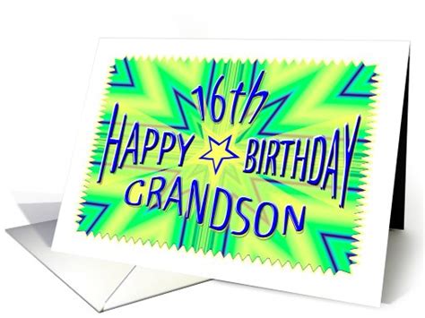 Grandson 16th Birthday Starburst Spectacular Card 704033