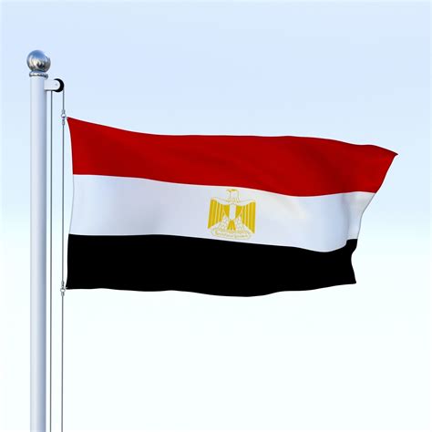 3d Model Animated Egypt Flag Vr Ar Low Poly Animated Cgtrader
