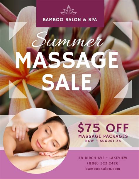 Summer Massage Special Offer Flyer Template Mycreativeshop