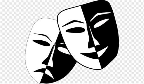 Theatre Drama Mask Play Theatre Masks Face Logo Monochrome Png