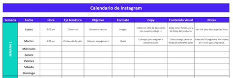 Plantilla De Calendario De Instagram Gratis Crehana