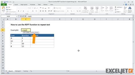 Excel Tutorial How To Use The Rept Function To Repeat Things