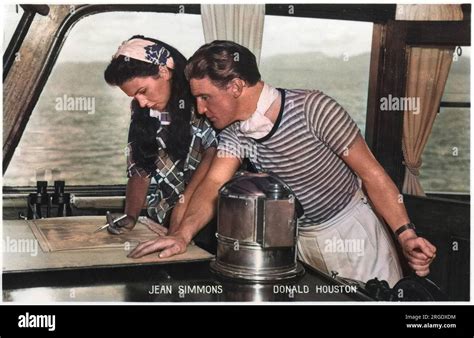 Jean Simmons And Donald Houston On Location For The Film The Blue