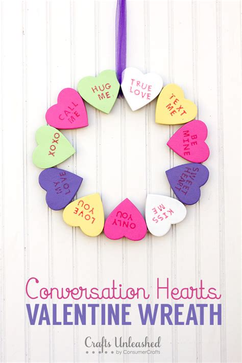 Valentines Day Diy Conversation Heart Wreath
