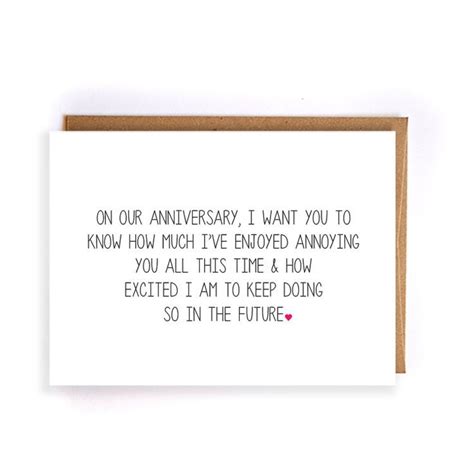 Your anniversary is a time to celebrate everything you love about your husband. funny anniversary card for him, paper anniversary cards ...
