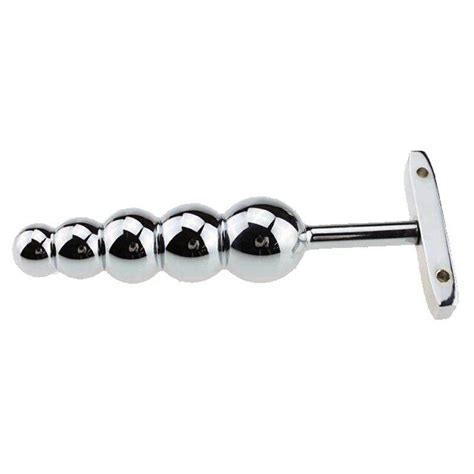 Αγοράστε metal anal hook butt plug with five balls prostate massage gay sex toys for women men