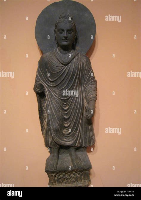standing buddha indian gandhara 3rd century ad schist worcester art museum img 7573 stock