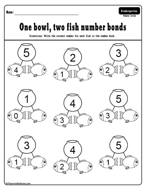 Number Bonds 10 Worksheets