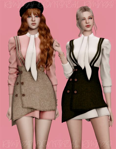 Blouse And Suspender Bustier Dress Set At Rimings Sims 4