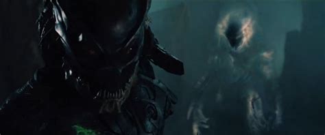 Once the predator takes his mask off, it opens up glover to mock the creature's weird skin flaps around his mouth, in this case while they're both dangling off a building. Predator Bio: Berserker (Predators) - The Predator Movie News