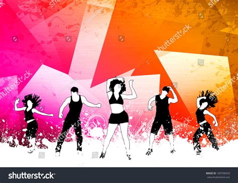 Abstract Color Zumba Fitness Dance Background Stock Illustration