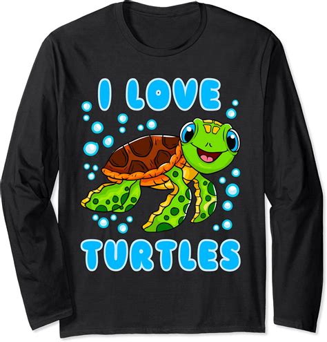 I Love Turtles Turtle T Long Sleeve T Shirt Uk Fashion