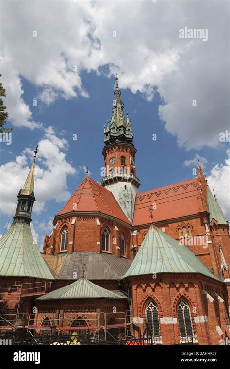 St Josephs Church Built From Red Brick Gothic Architecture In Krakow