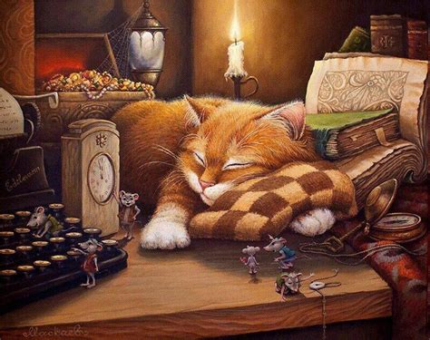 Sleeping Cat And Little Mice Paint By Number For Adults