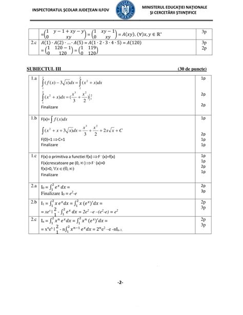 Modele De Teza Clasa A 12 A Matematica M1 M2 Semestrul 1 Cu