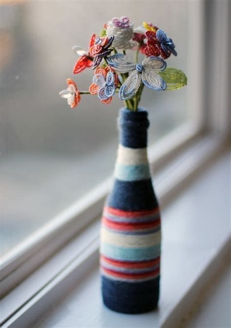 Check spelling or type a new query. Diy Yarn Wrapped Bottle Vase · How To Decorate A Bottle ...