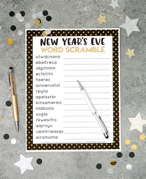 New Years Eve Word Scramble Printable Happiness Is Homemade Free