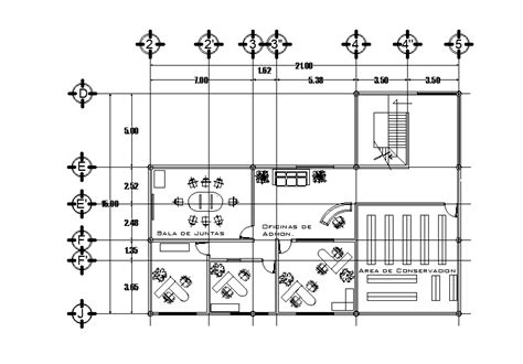 21x15m College Administrative Office Plan Is Given In This Autocad